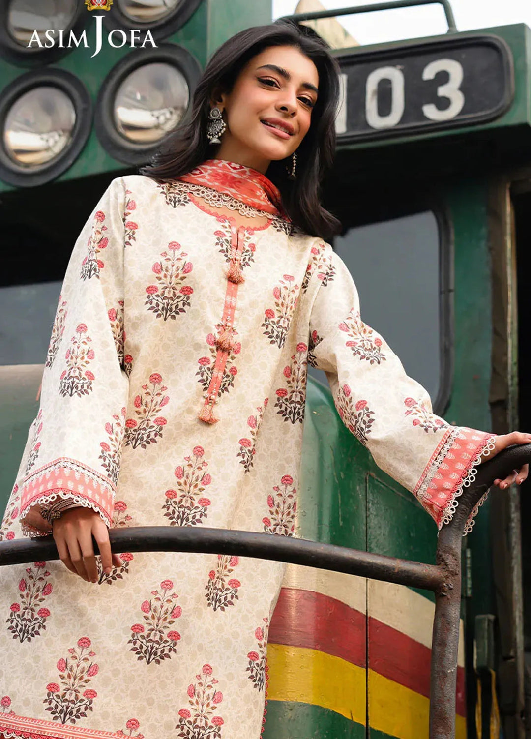 Asim Jofa Printed Lawn Suits Unstitched 3 Piece AJ25EE AJUBF-69 - Summer Collection