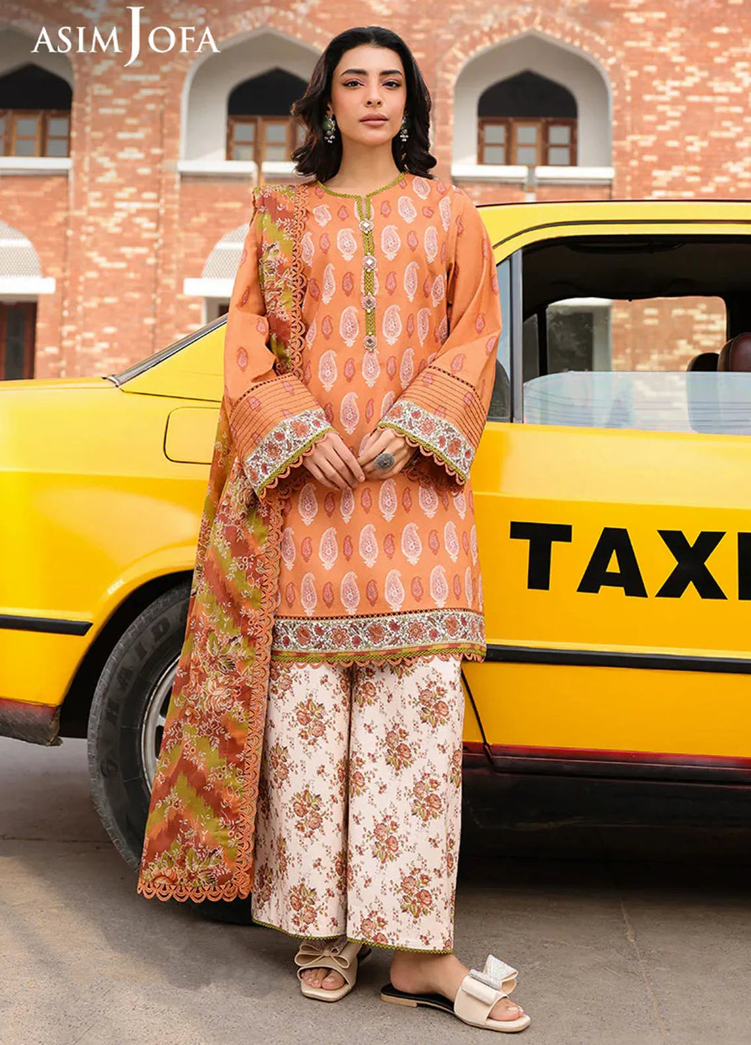 Asim Jofa Printed Lawn Suits Unstitched 3 Piece AJ25EE AJUBF-70 - Summer Collection