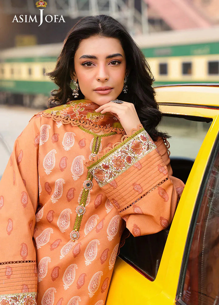Asim Jofa Printed Lawn Suits Unstitched 3 Piece AJ25EE AJUBF-70 - Summer Collection
