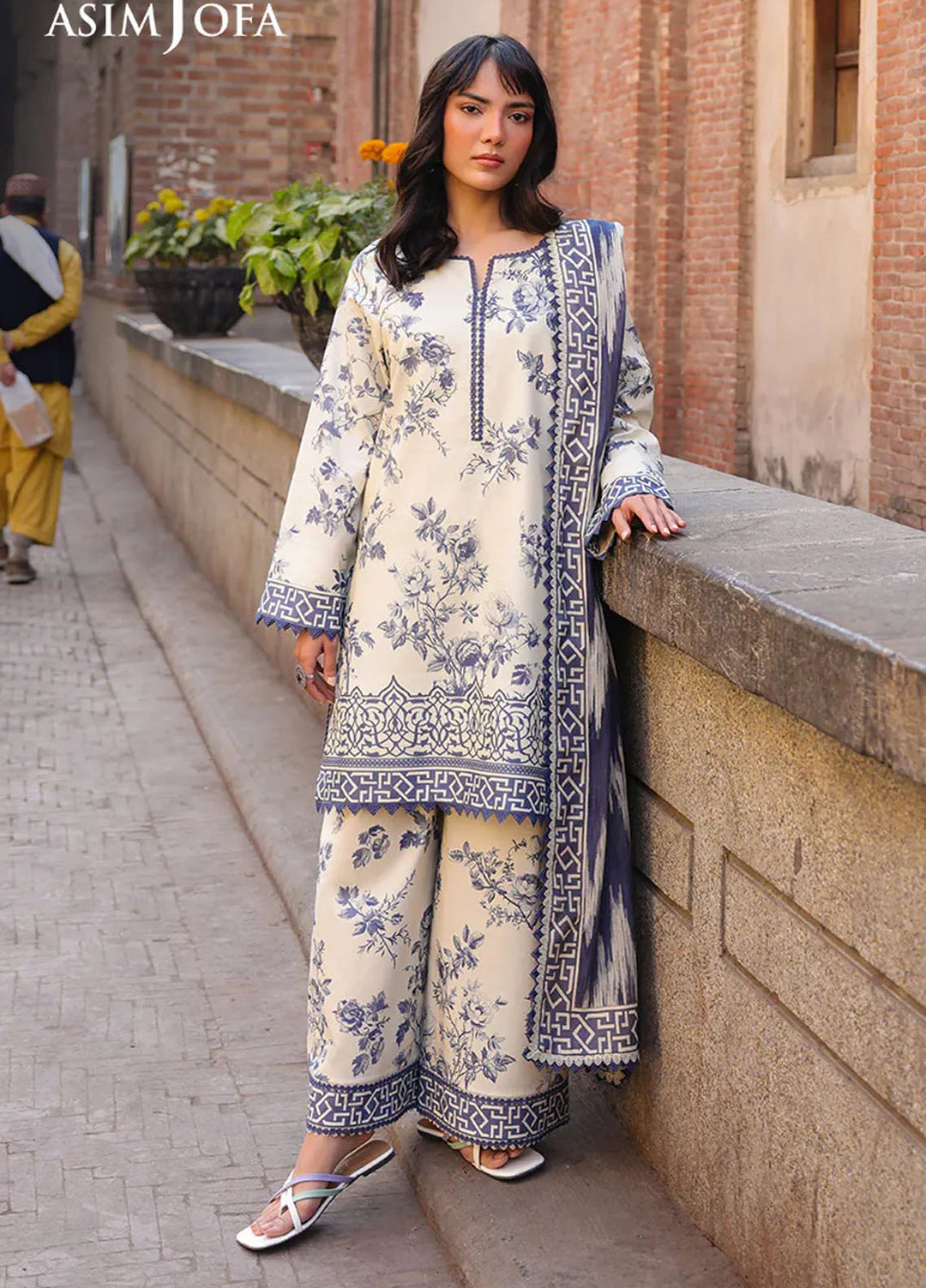 Asim Jofa Printed Lawn Suits Unstitched 3 Piece AJ25EE AJUBF-72 - Summer Collection