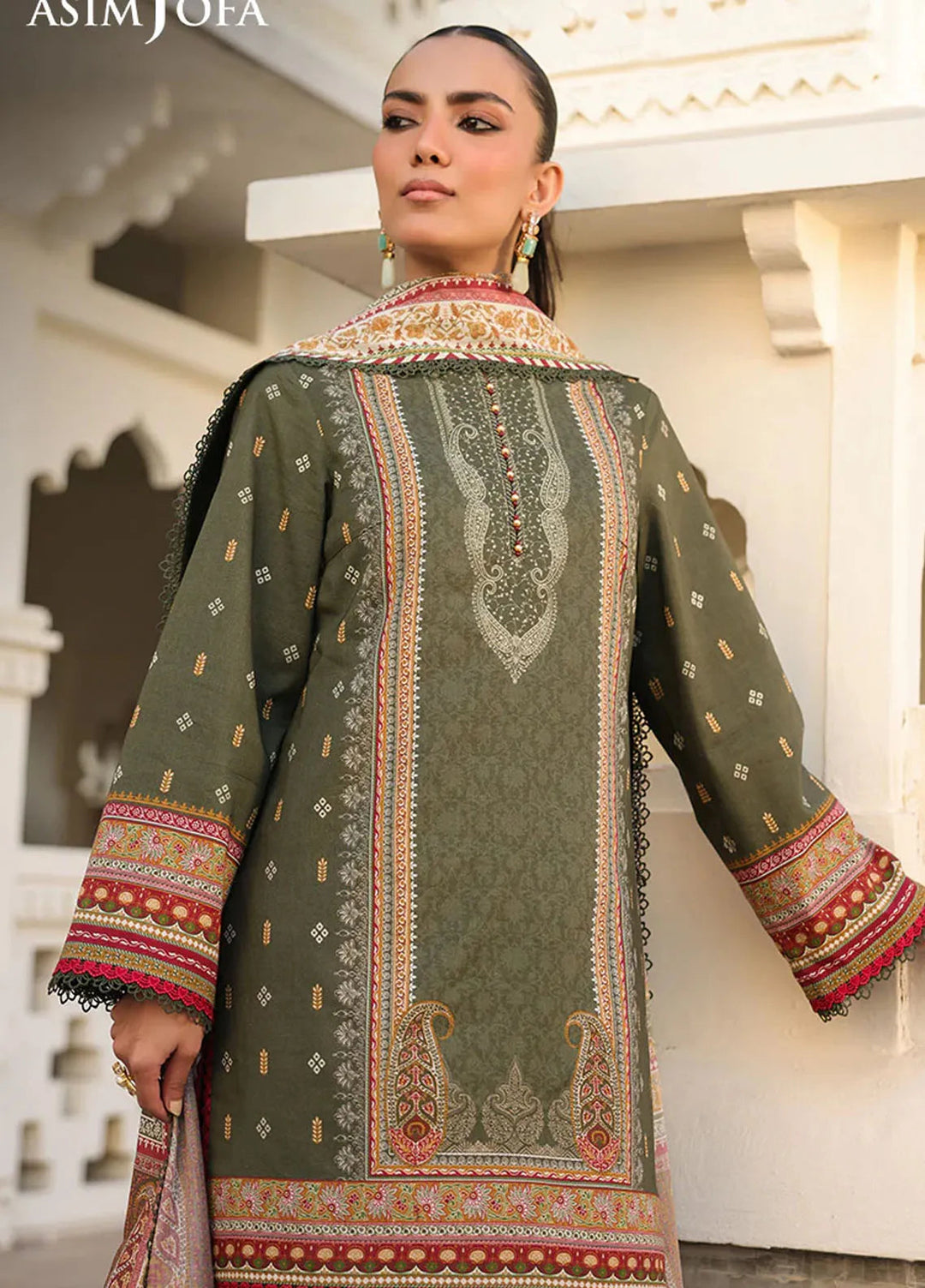 Asim Jofa Printed Lawn Suits Unstitched 3 Piece AJ25EE AJUBF-74 - Summer Collection