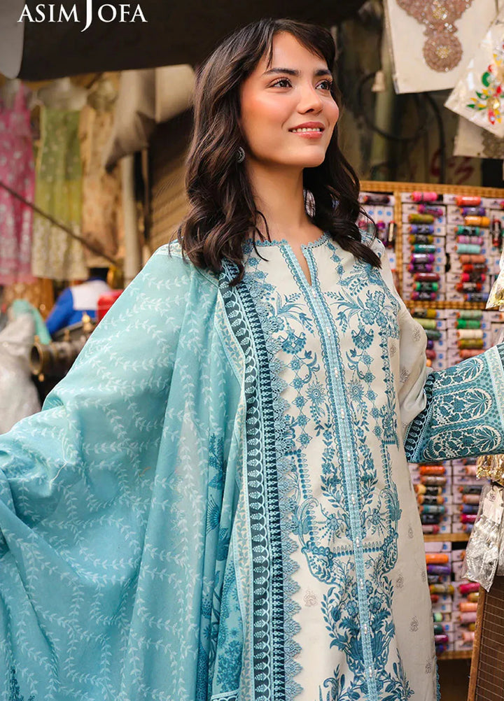 Asim Jofa Printed Lawn Suits Unstitched 3 Piece AJ25EE AJUBF-75 - Summer Collection