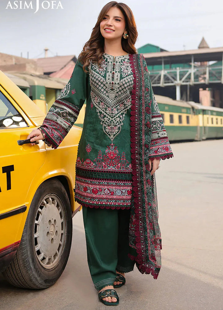 Asim Jofa Embroidered Lawn Suits Unstitched 3 Piece AJ25ES AJUBF-41 - Summer Collection