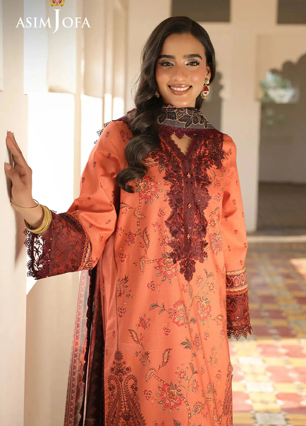 Asim Jofa Embroidered Lawn Suits Unstitched 3 Piece AJ25ES AJUBF-43 - Summer Collection
