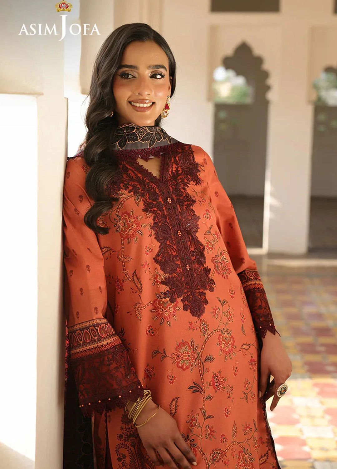 Asim Jofa Embroidered Lawn Suits Unstitched 3 Piece AJ25ES AJUBF-43 - Summer Collection