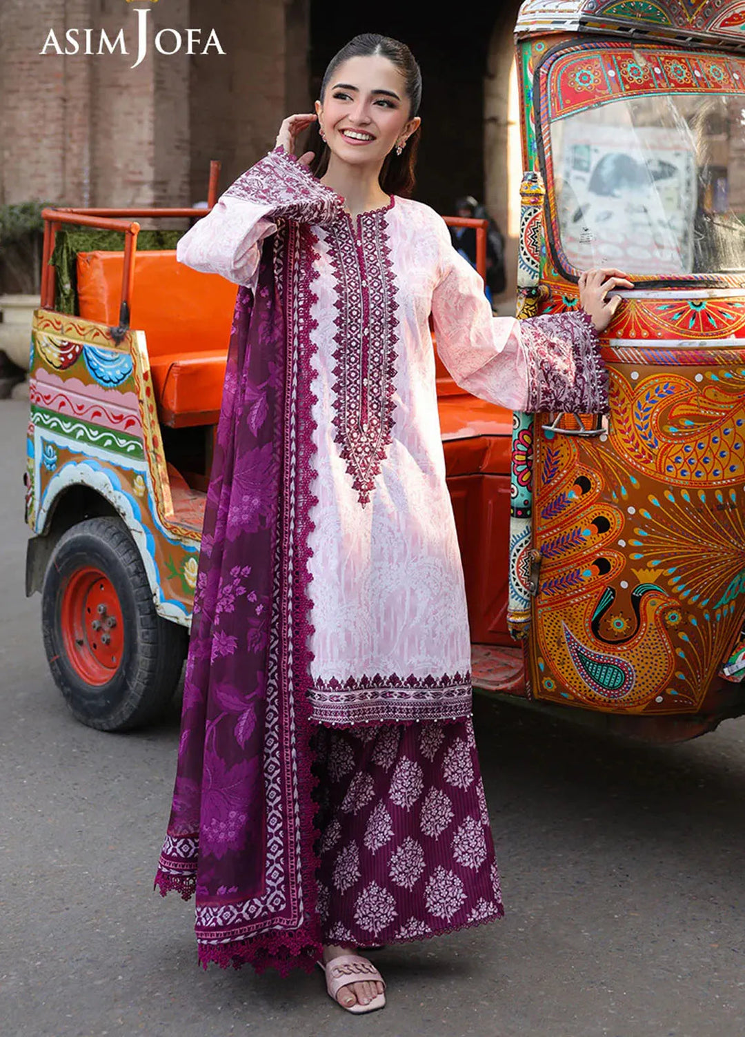 Asim Jofa Embroidered Lawn Suits Unstitched 3 Piece AJ25ES AJUBF-49 - Summer Collection