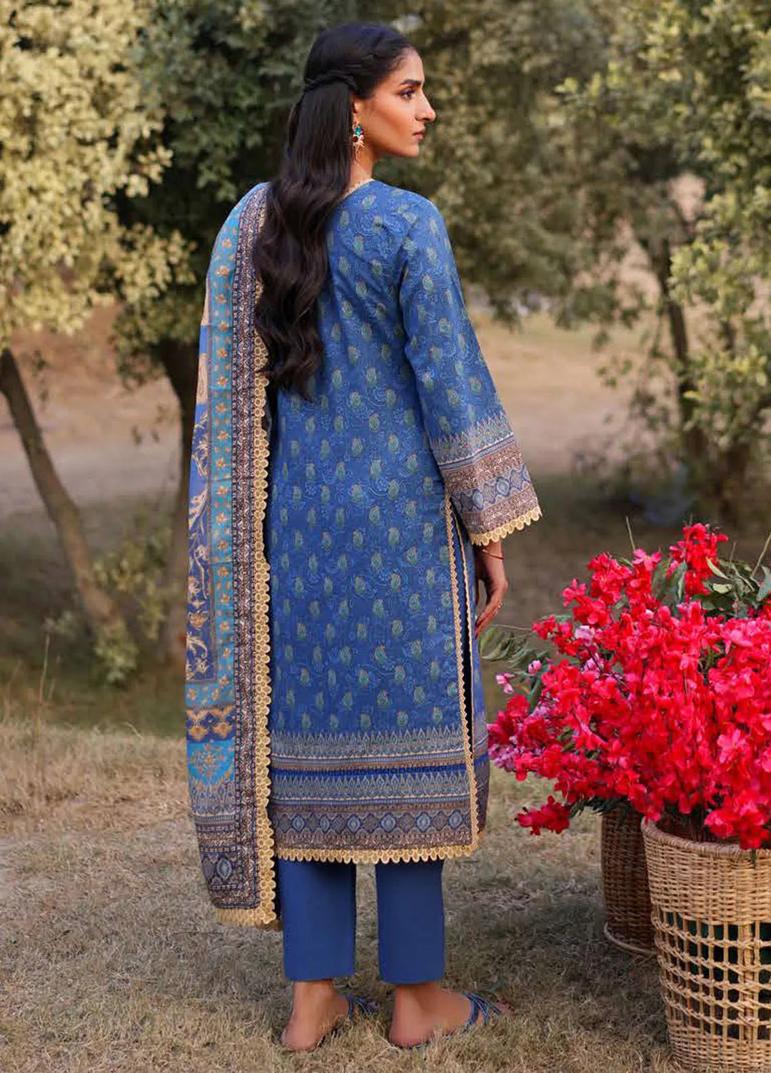 Asim Jofa Printed Lawn Suits Unstitched 3 Piece AJ25P1 AJUUB-03 - Summer Collection