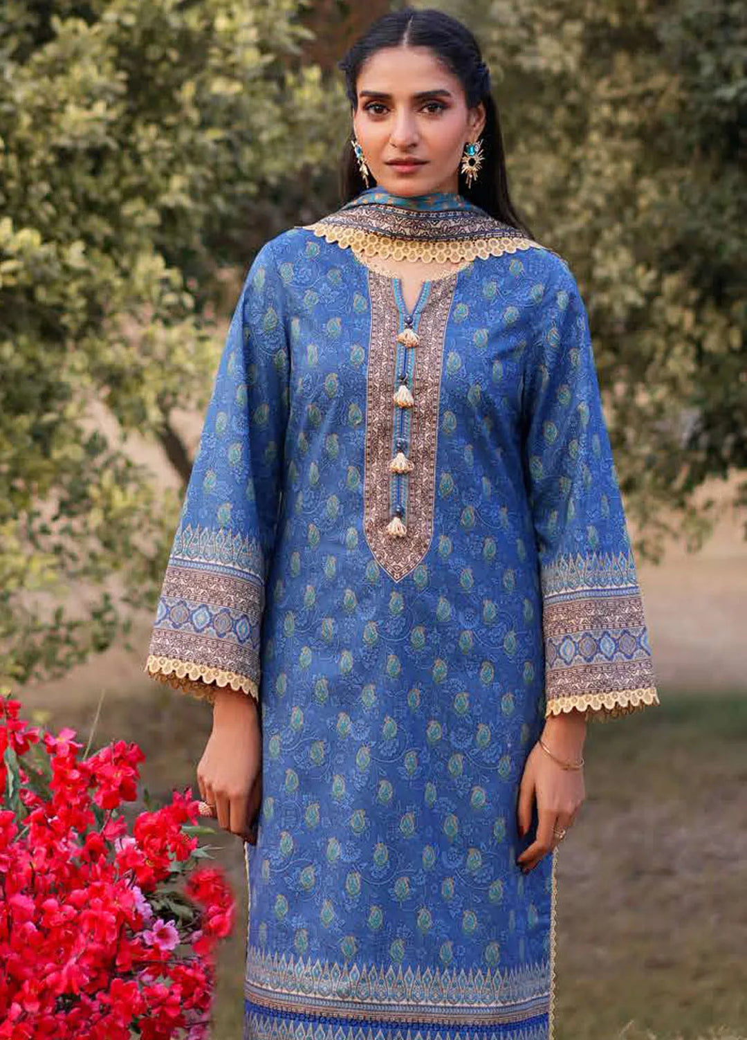 Asim Jofa Printed Lawn Suits Unstitched 3 Piece AJ25P1 AJUUB-03 - Summer Collection