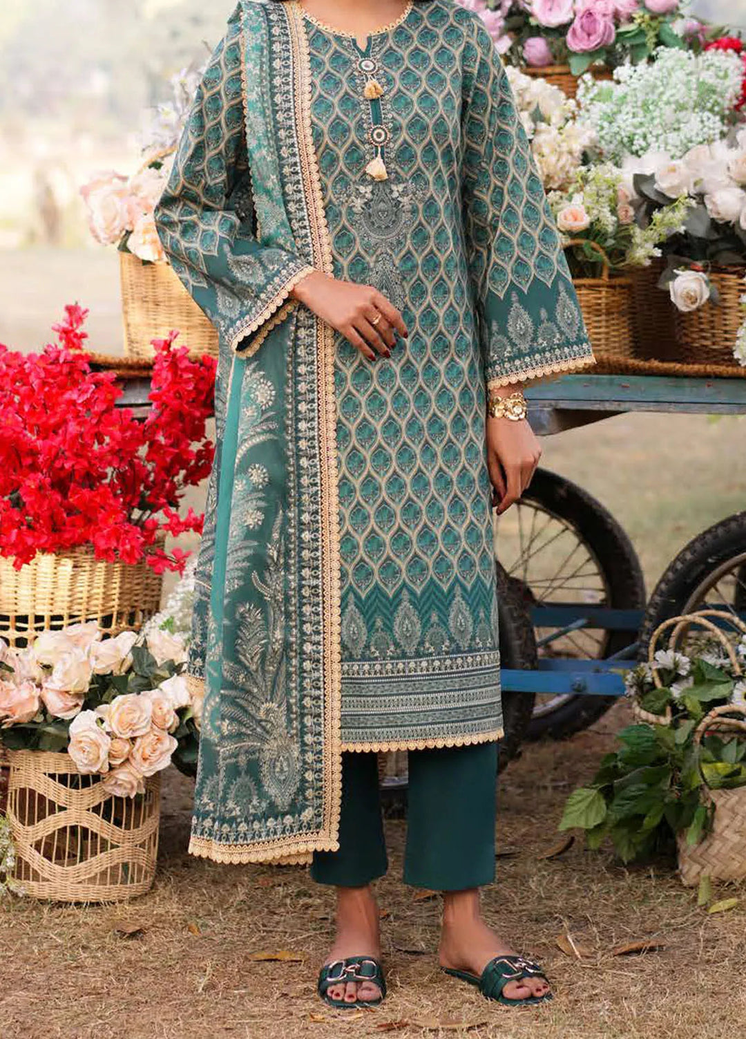 Asim Jofa Printed Lawn Suits Unstitched 3 Piece AJ25P1 AJUUB-04 - Summer Collection