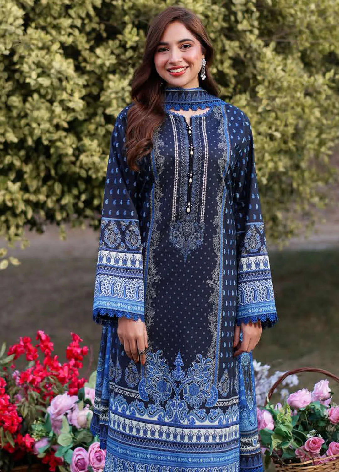 Asim Jofa Printed Lawn Suits Unstitched 3 Piece AJ25P1 AJUUB-05 - Summer Collection