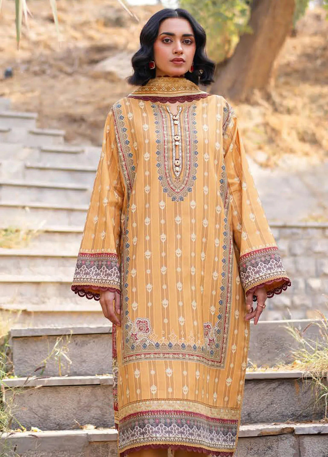 Asim Jofa Printed Lawn Suits Unstitched 3 Piece AJ25P1 AJUUB-07 - Summer Collection