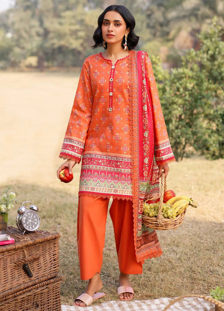 Asim Jofa Printed Lawn Suits Unstitched 3 Piece AJ25P1 AJUUB-08 - Summer Collection
