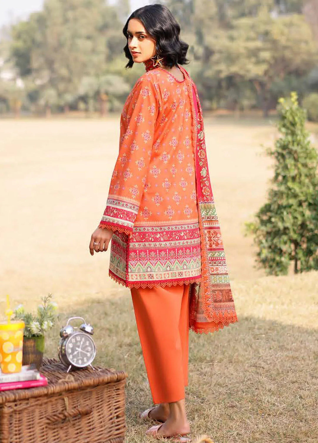 Asim Jofa Printed Lawn Suits Unstitched 3 Piece AJ25P1 AJUUB-08 - Summer Collection