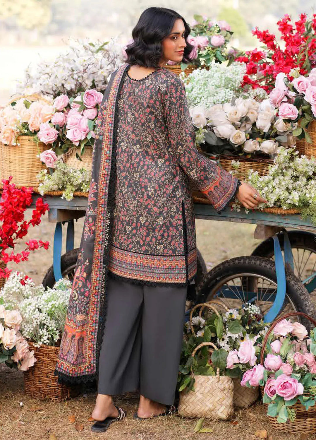 Asim Jofa Printed Lawn Suits Unstitched 3 Piece AJ25P1 AJUUB-09 - Summer Collection