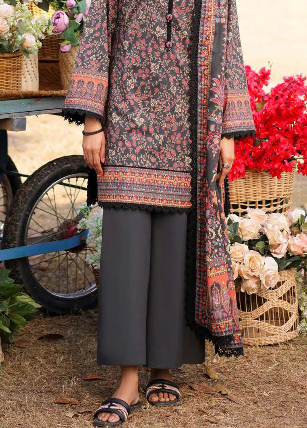 Asim Jofa Printed Lawn Suits Unstitched 3 Piece AJ25P1 AJUUB-09 - Summer Collection