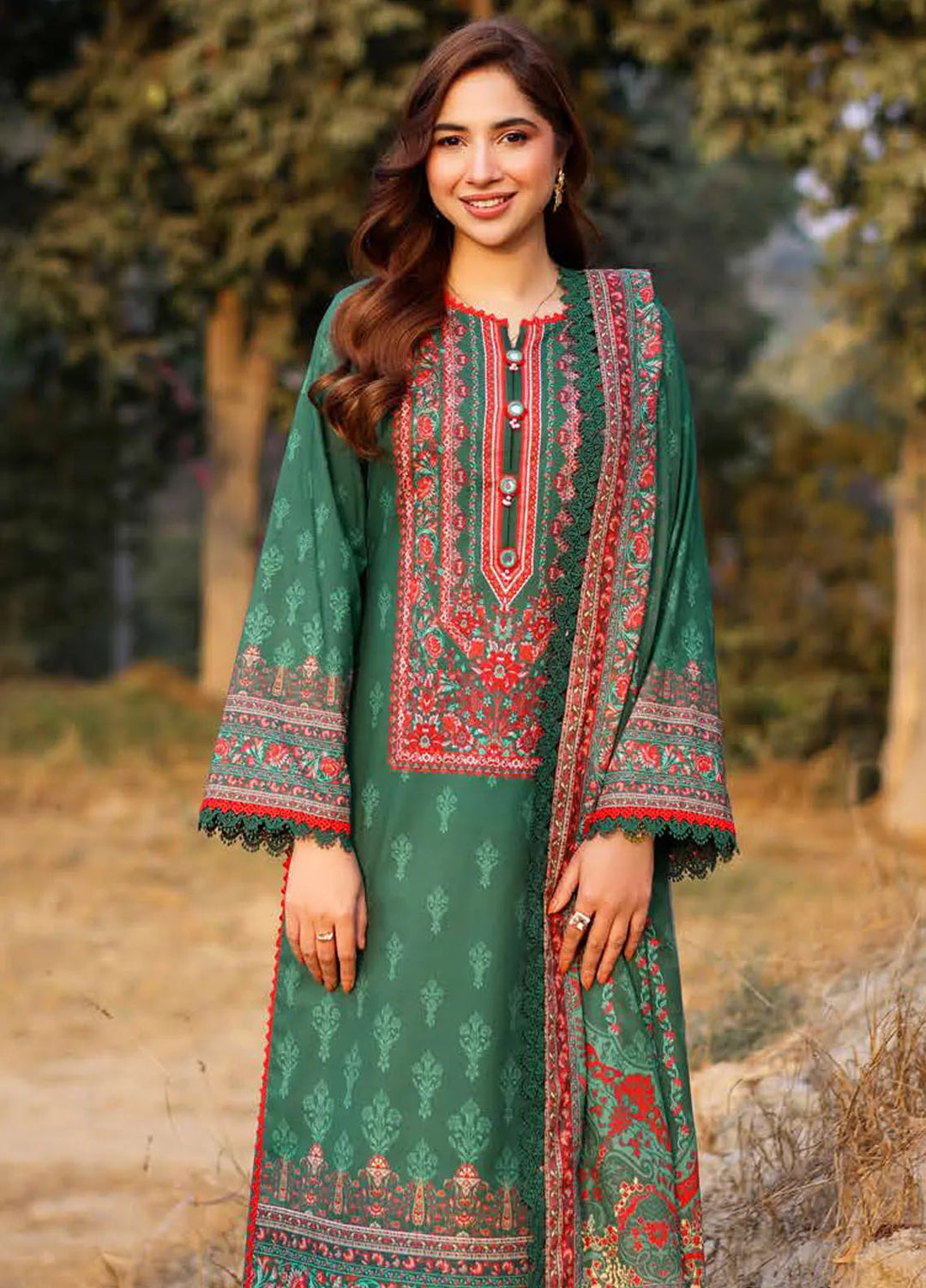 Asim Jofa Printed Lawn Suits Unstitched 3 Piece AJ25P2 AJUUB-11 - Summer Collection