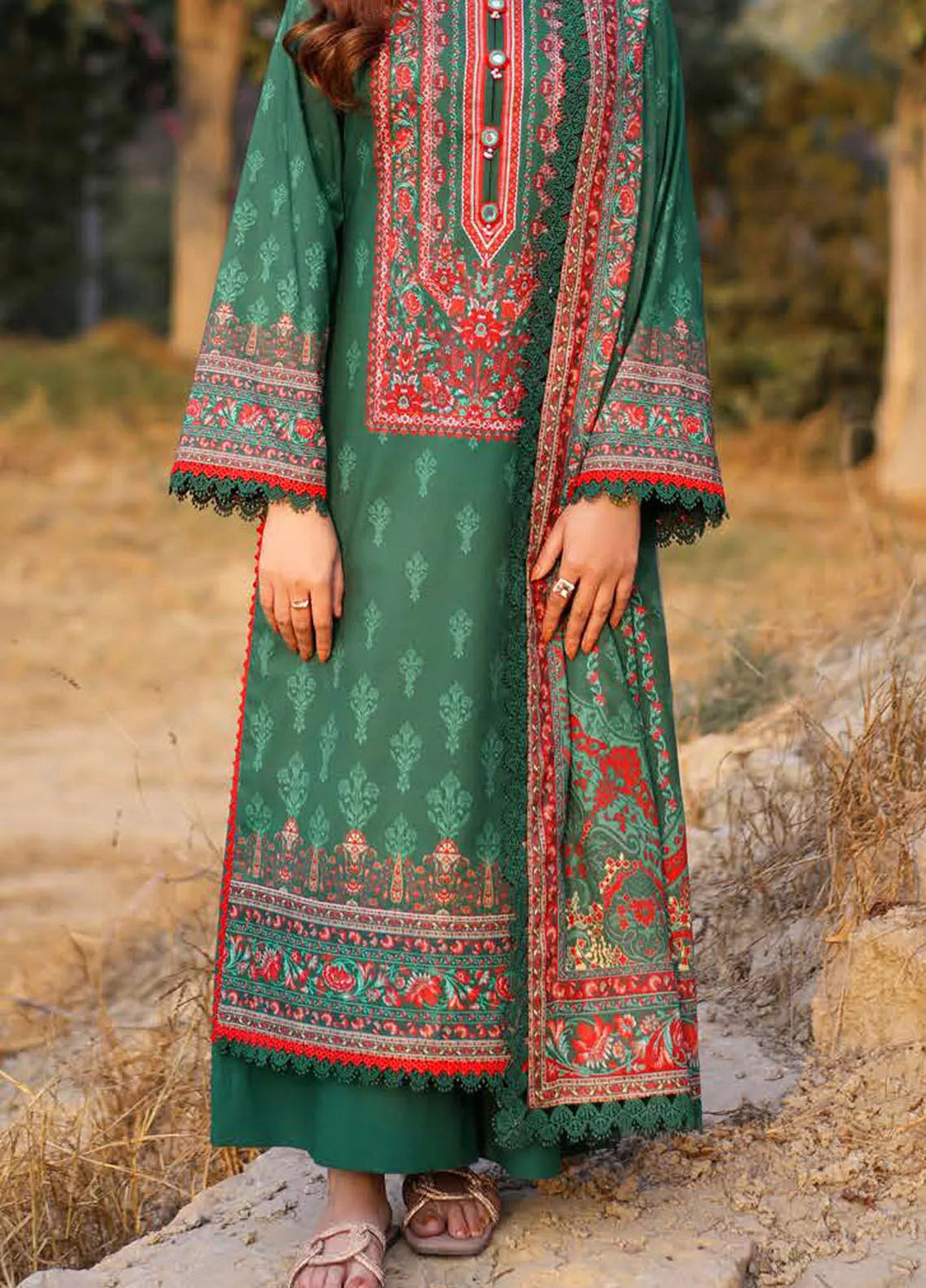 Asim Jofa Printed Lawn Suits Unstitched 3 Piece AJ25P2 AJUUB-11 - Summer Collection