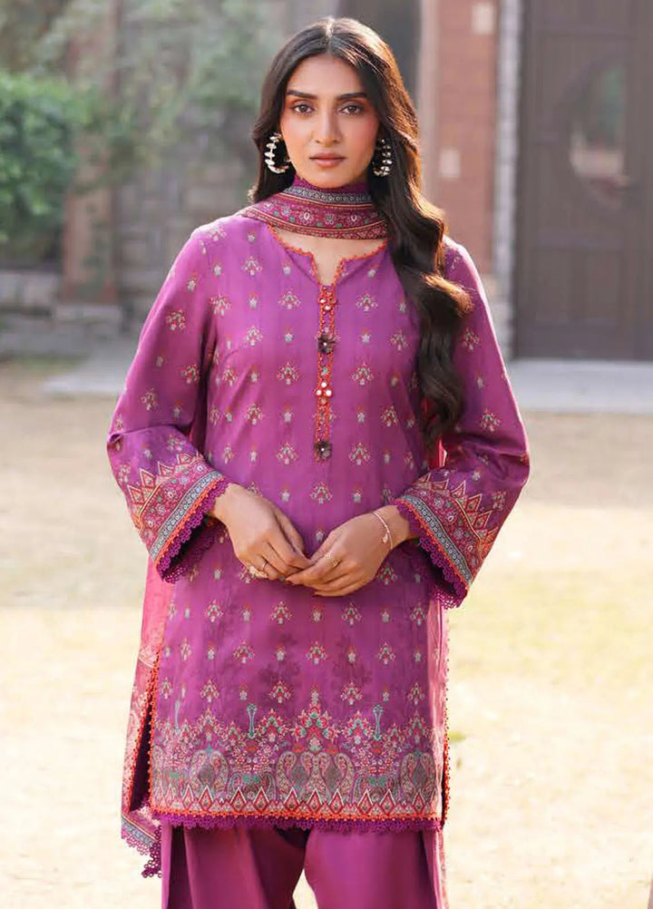 Asim Jofa Printed Lawn Suits Unstitched 3 Piece AJ25P2 AJUUB-12 - Summer Collection