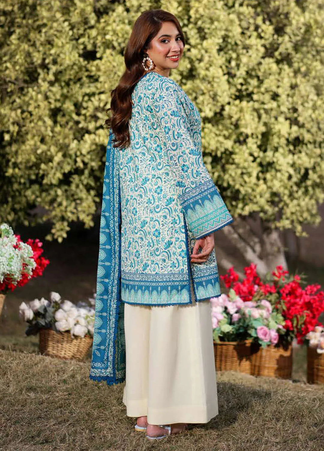Asim Jofa Printed Lawn Suits Unstitched 3 Piece AJ25P2 AJUUB-13 - Summer Collection