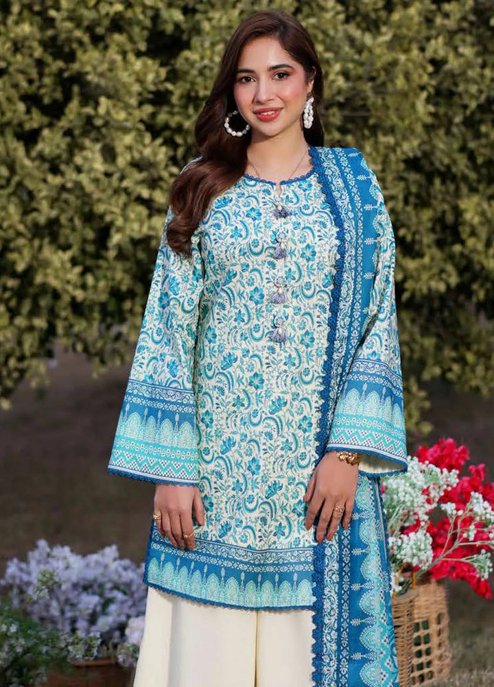 Asim Jofa Printed Lawn Suits Unstitched 3 Piece AJ25P2 AJUUB-13 - Summer Collection