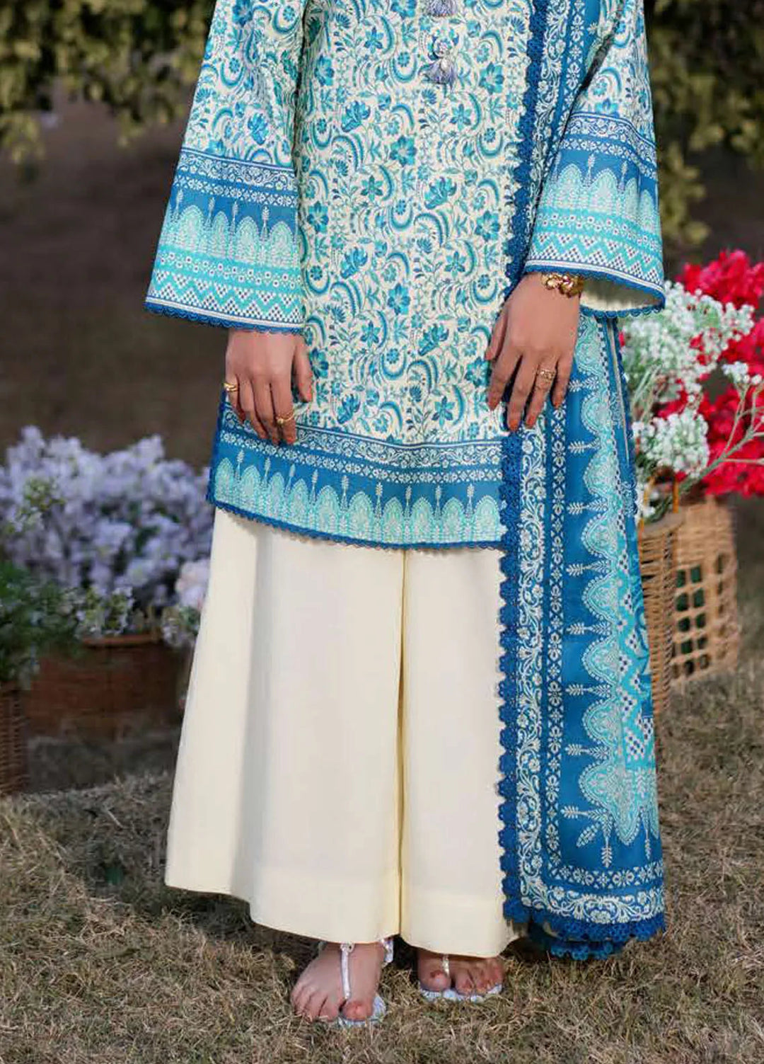 Asim Jofa Printed Lawn Suits Unstitched 3 Piece AJ25P2 AJUUB-13 - Summer Collection