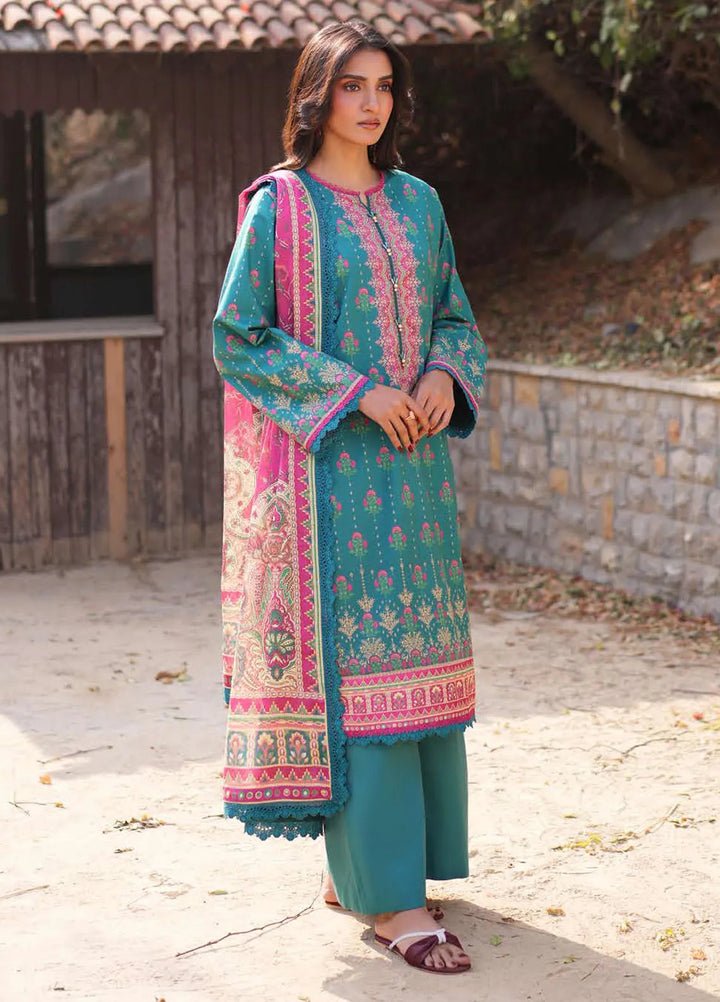 Asim Jofa Printed Lawn Suits Unstitched 3 Piece AJ25P2 AJUUB-14 - Summer Collection
