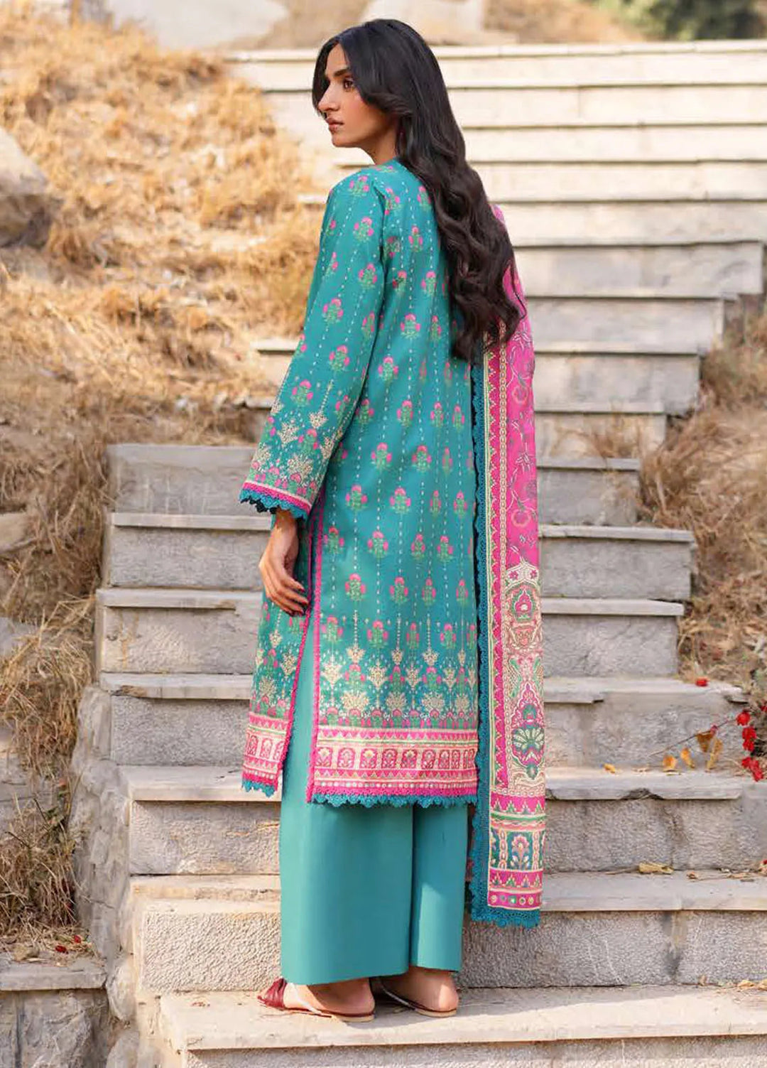 Asim Jofa Printed Lawn Suits Unstitched 3 Piece AJ25P2 AJUUB-14 - Summer Collection