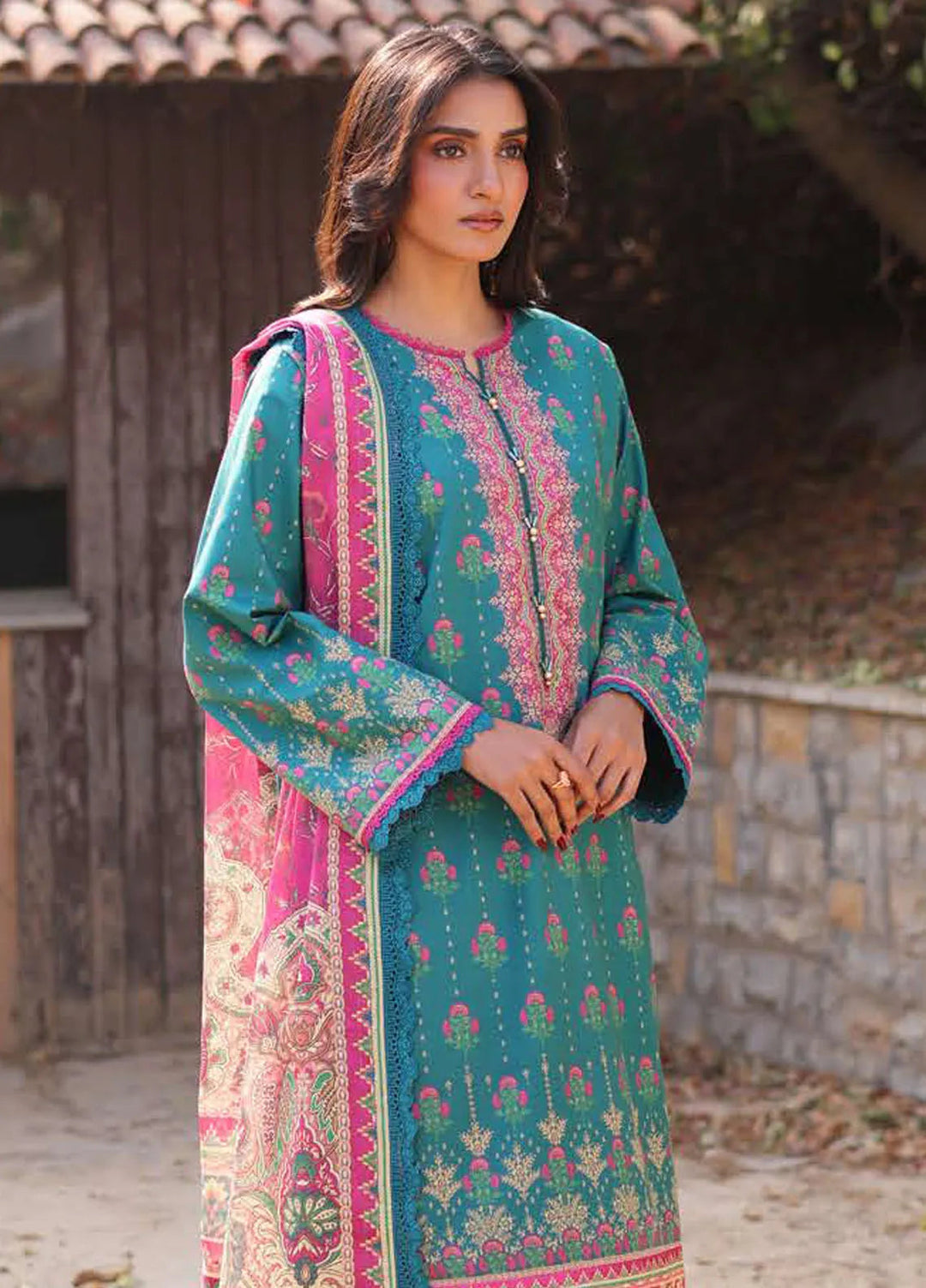 Asim Jofa Printed Lawn Suits Unstitched 3 Piece AJ25P2 AJUUB-14 - Summer Collection