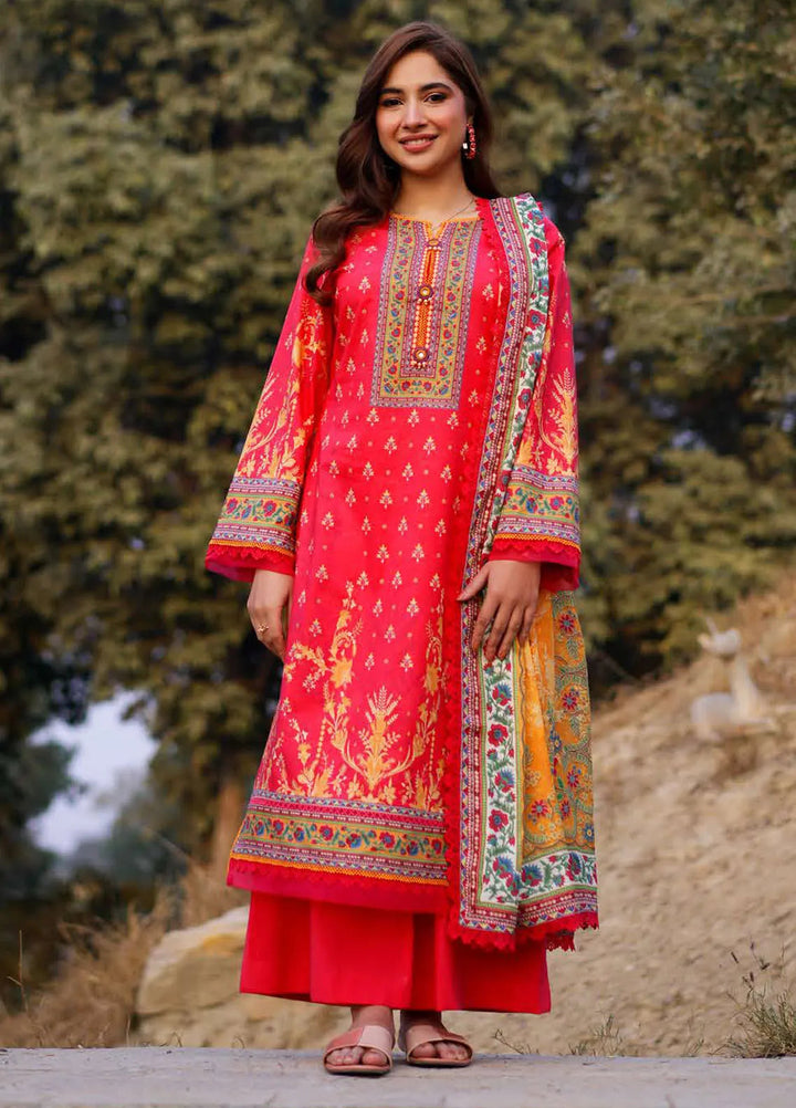 Asim Jofa Printed Lawn Suits Unstitched 3 Piece AJ25P2 AJUUB-16 - Summer Collection