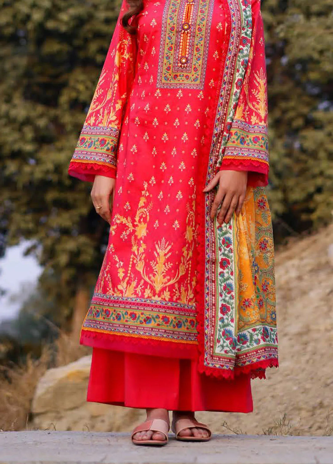 Asim Jofa Printed Lawn Suits Unstitched 3 Piece AJ25P2 AJUUB-16 - Summer Collection