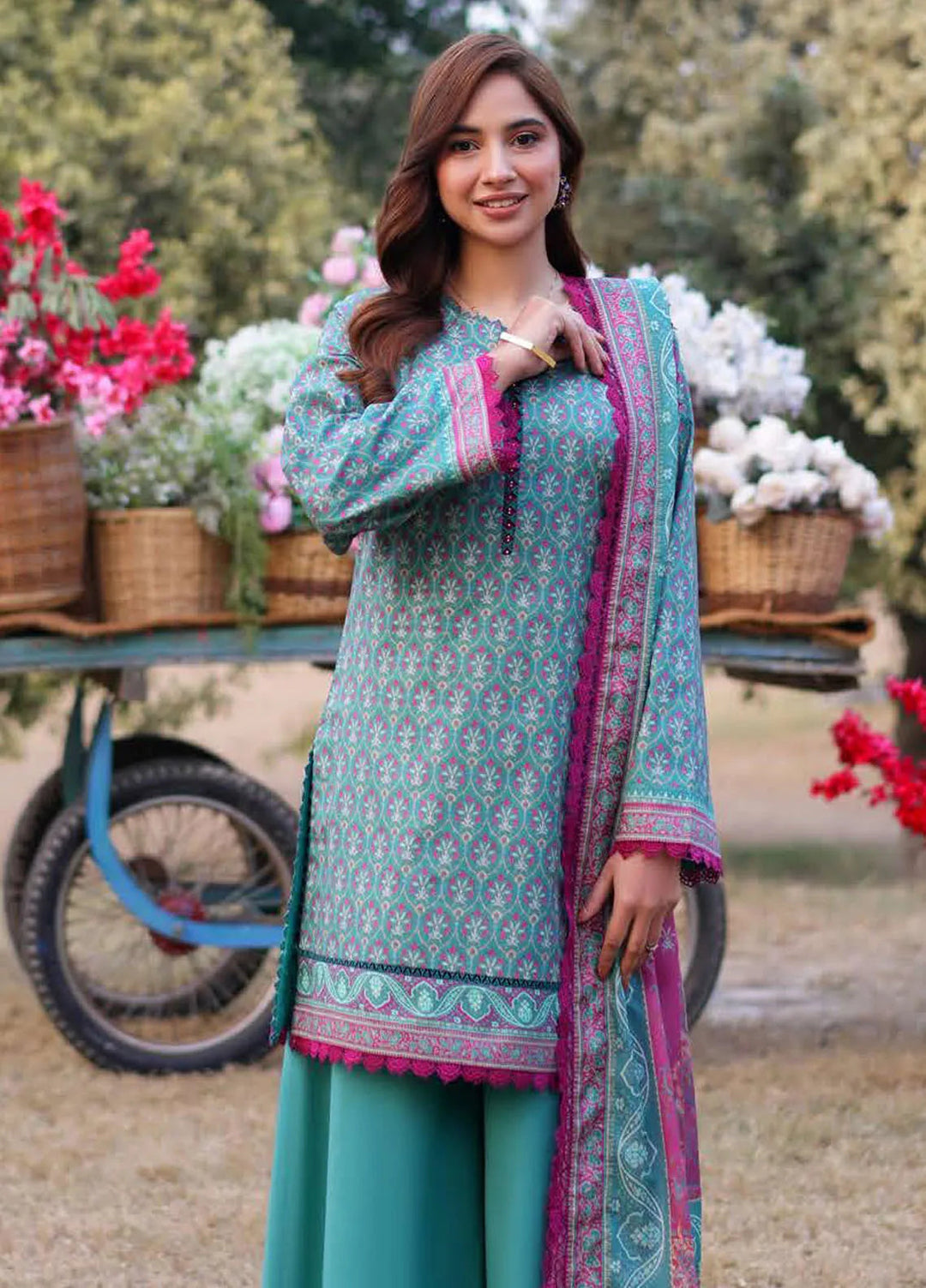 Asim Jofa Printed Lawn Suits Unstitched 3 Piece AJ25P2 AJUUB-17 - Summer Collection