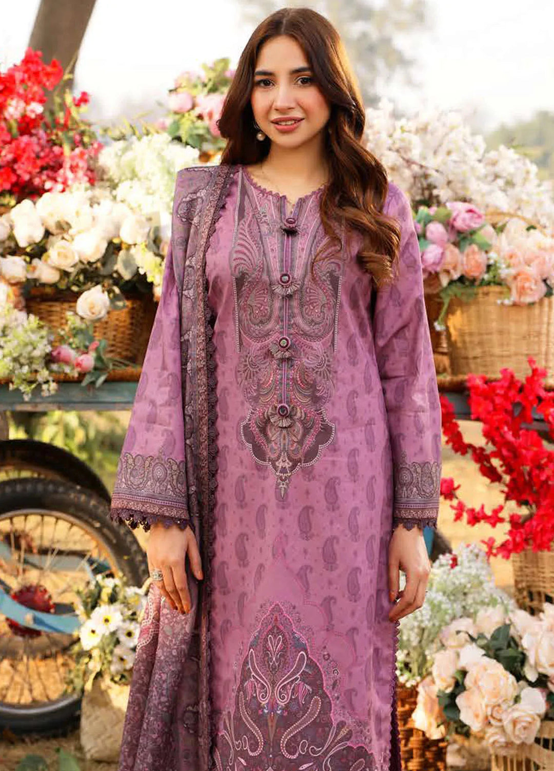Asim Jofa Printed Lawn Suits Unstitched 3 Piece AJ25P2 AJUUB-19 - Summer Collection
