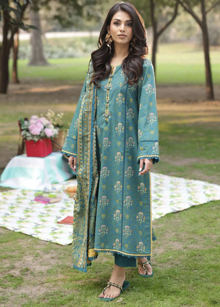 Asim Jofa Printed Lawn Suits Unstitched 3 Piece AJ25P3 AJUBJ-16 - Summer Collection