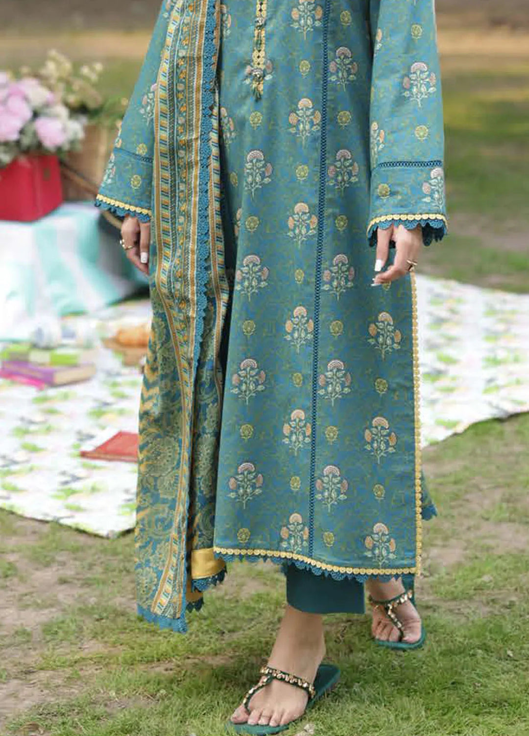 Asim Jofa Printed Lawn Suits Unstitched 3 Piece AJ25P3 AJUBJ-16 - Summer Collection