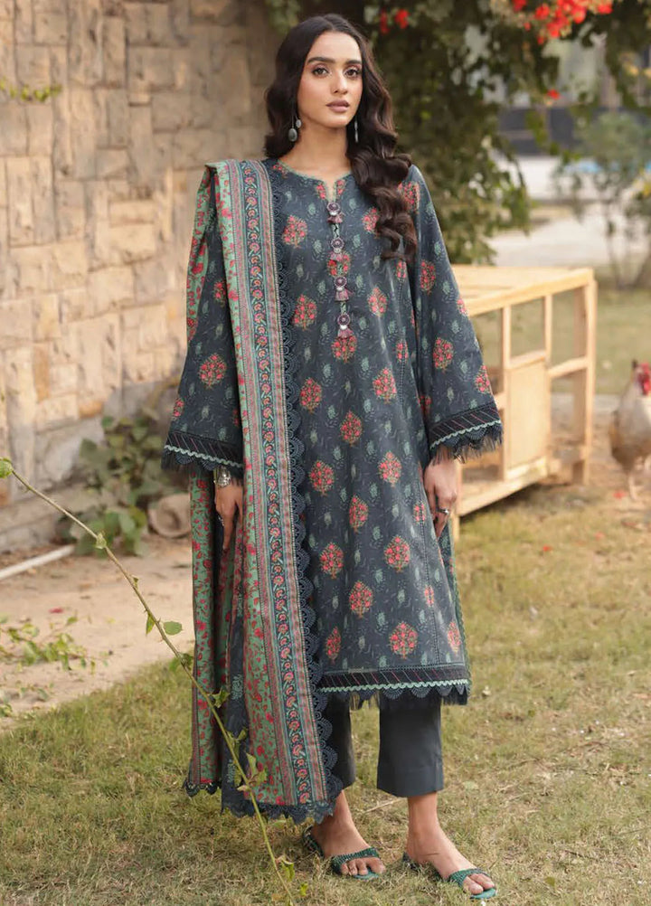 Asim Jofa Printed Lawn Suits Unstitched 3 Piece AJ25P3 AJUBJ-17 - Summer Collection