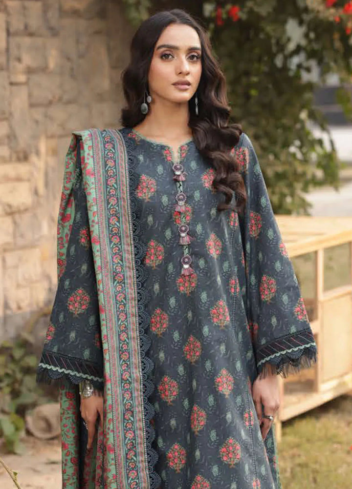 Asim Jofa Printed Lawn Suits Unstitched 3 Piece AJ25P3 AJUBJ-17 - Summer Collection