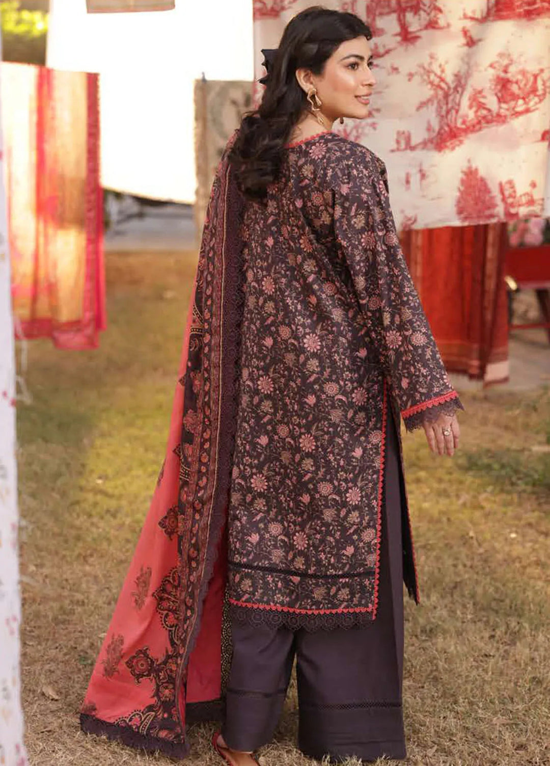Asim Jofa Printed Lawn Suits Unstitched 3 Piece AJ25P3 AJUBJ-18 - Summer Collection