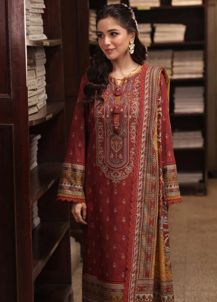 Asim Jofa Printed Lawn Suits Unstitched 3 Piece AJ25P3 AJUBJ-42 - Summer Collection