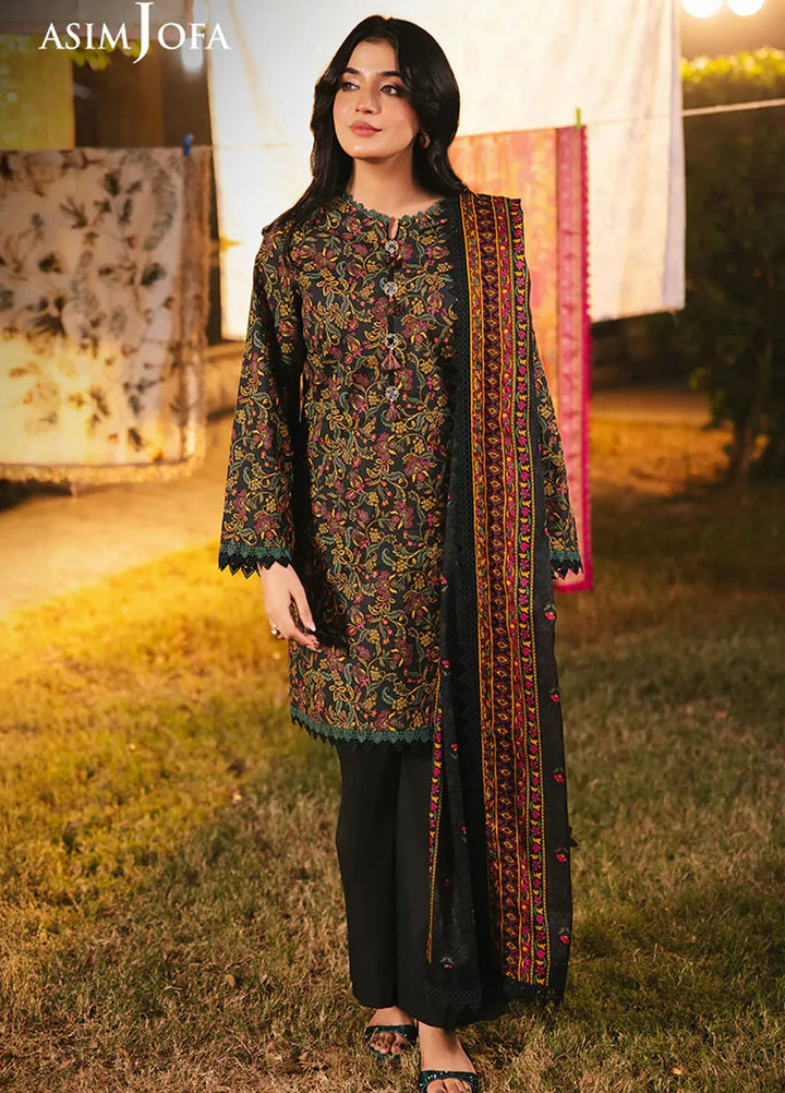 Asim Jofa Printed Lawn Suits Unstitched 3 Piece AJ25P4 AJUBJ-25 - Summer Collection