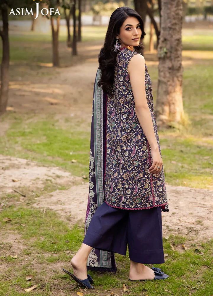 Asim Jofa Printed Lawn Suits Unstitched 3 Piece AJ25P4 AJUBJ-30 - Summer Collection