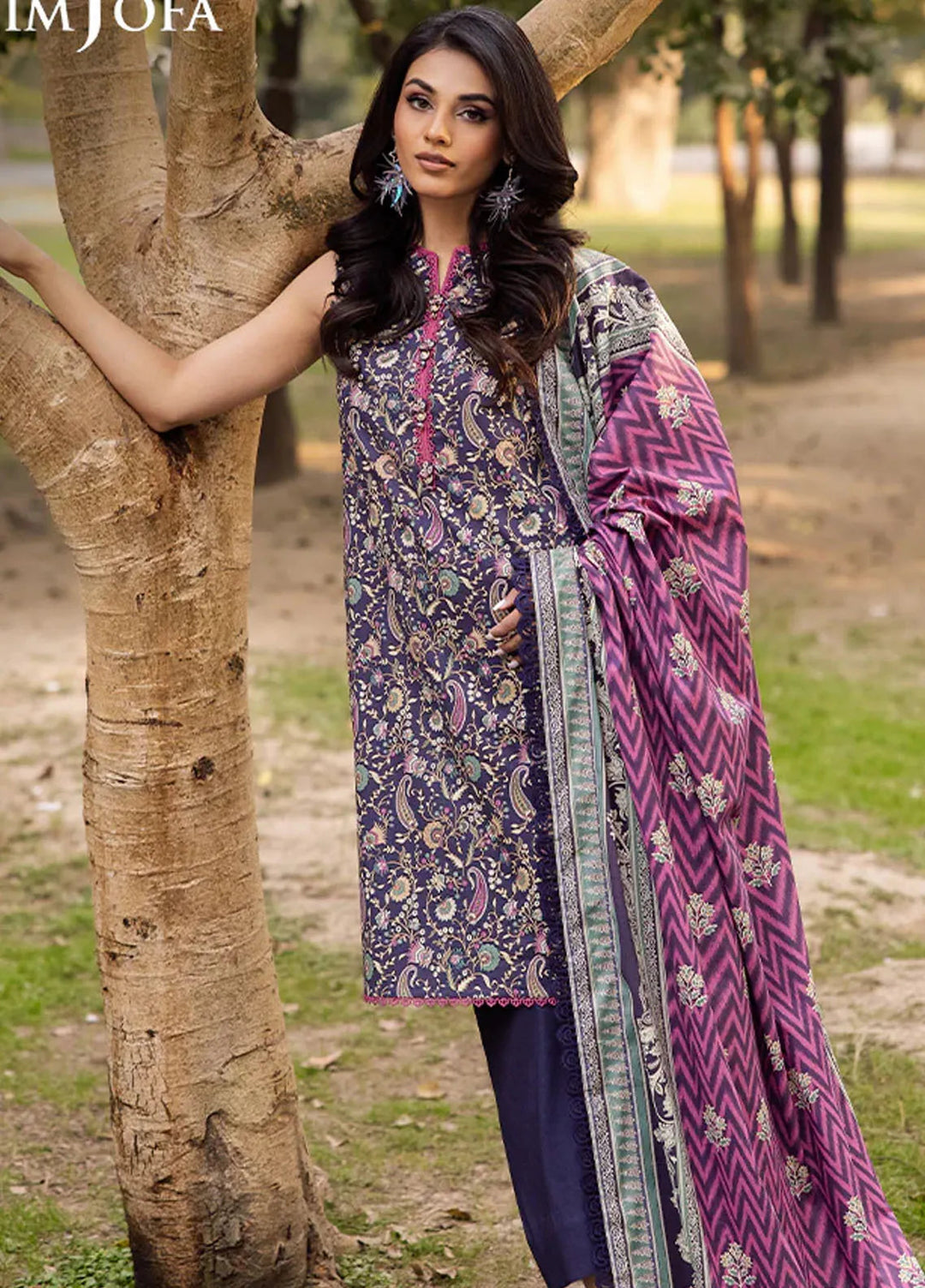 Asim Jofa Printed Lawn Suits Unstitched 3 Piece AJ25P4 AJUBJ-30 - Summer Collection
