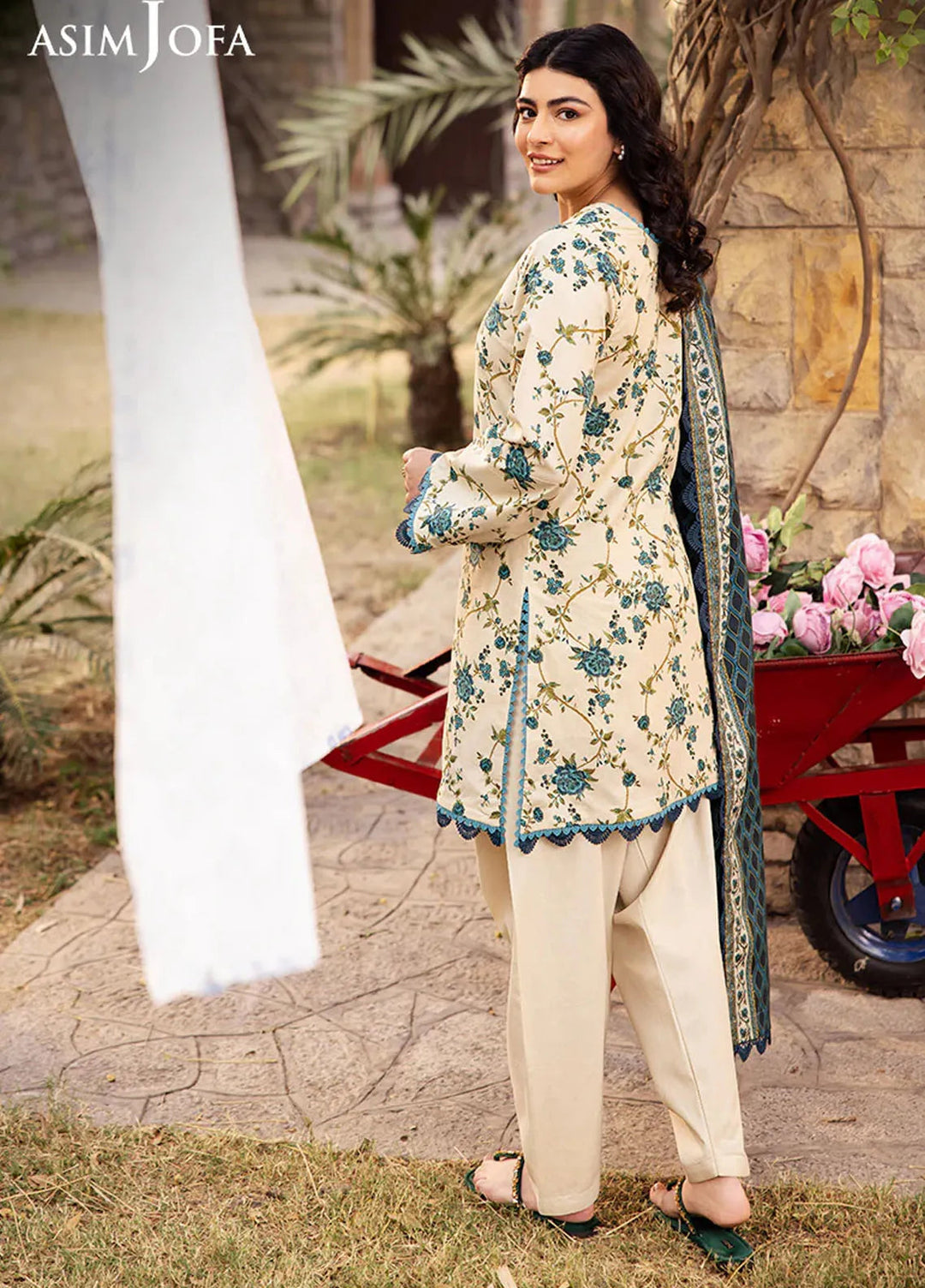 Asim Jofa Printed Lawn Suits Unstitched 3 Piece AJ25P4 AJUBJ-34 - Summer Collection