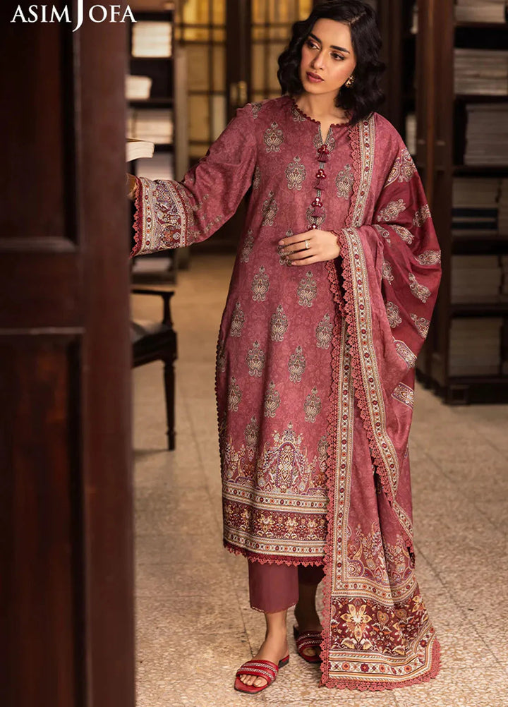 Asim Jofa Printed Lawn Suits Unstitched 3 Piece AJ25P4 AJUBJ-43 - Summer Collection