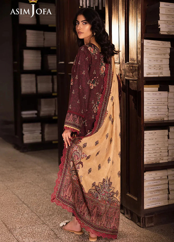 Asim Jofa Printed Lawn Suits Unstitched 3 Piece AJ25P4 AJUBJ-44 - Summer Collection