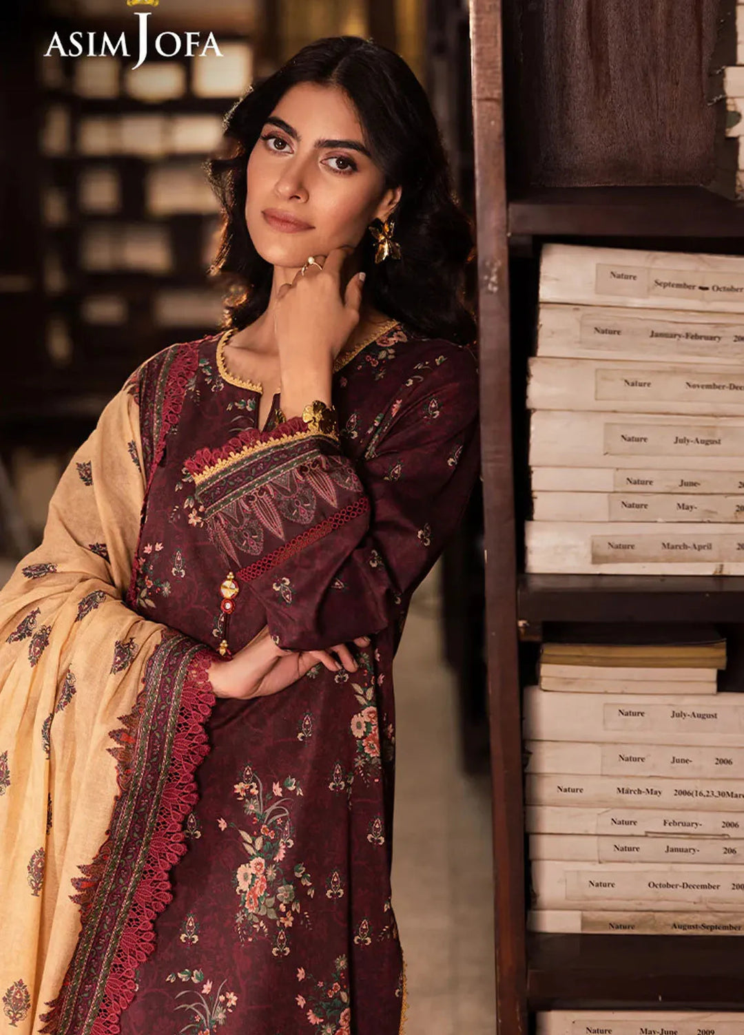 Asim Jofa Printed Lawn Suits Unstitched 3 Piece AJ25P4 AJUBJ-44 - Summer Collection