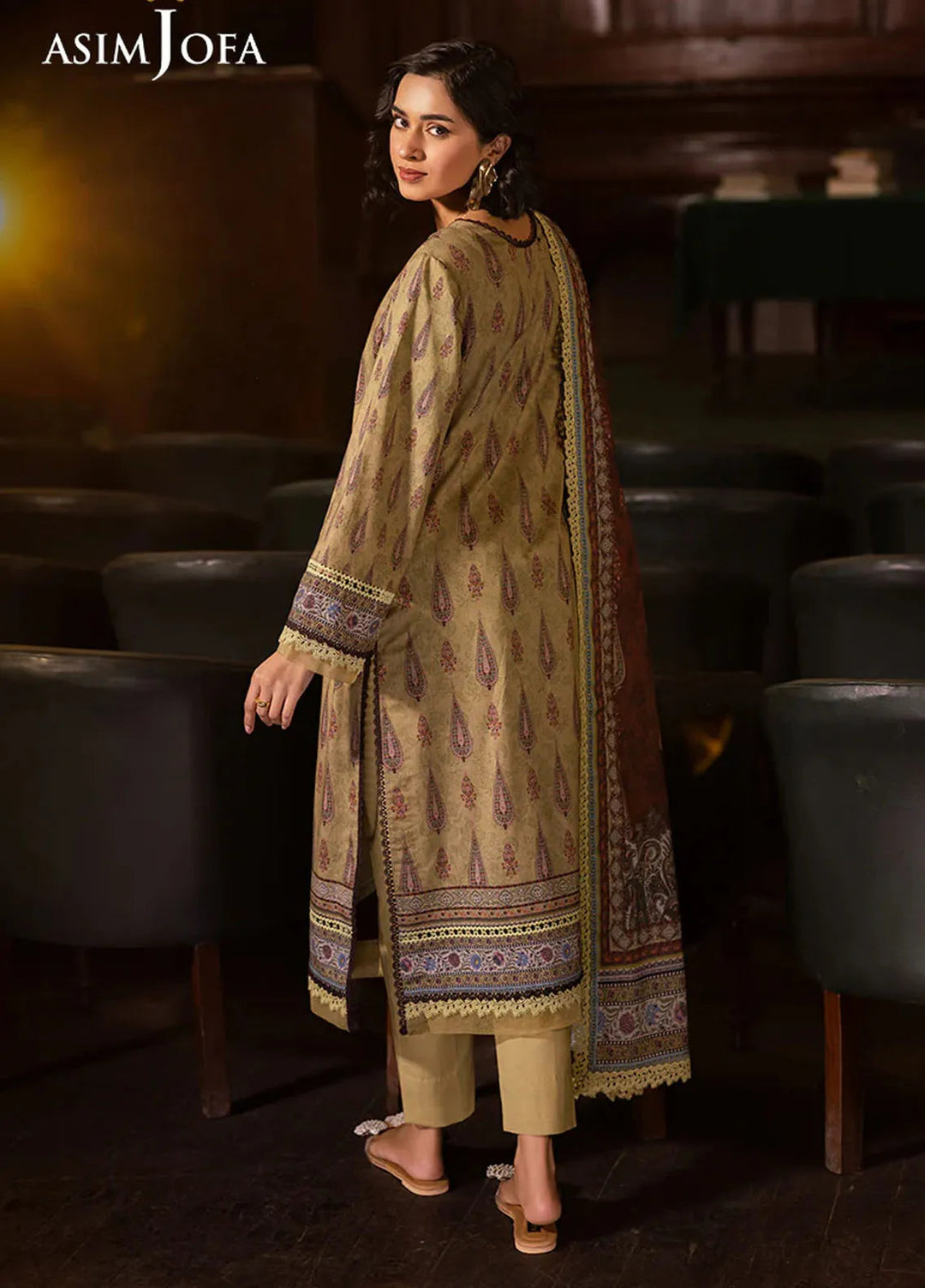 Asim Jofa Printed Lawn Suits Unstitched 3 Piece AJ25P4 AJUBJ-47 - Summer Collection