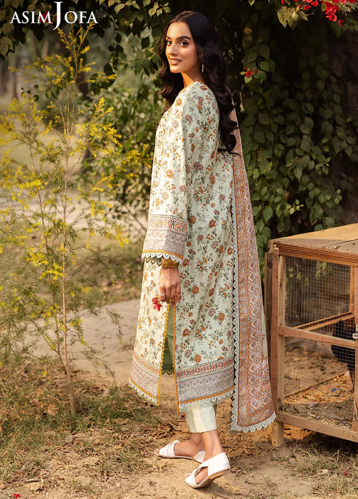 Asim Jofa Printed Lawn Suits Unstitched 3 Piece AJ25P4 AJUBJ-52 - Summer Collection