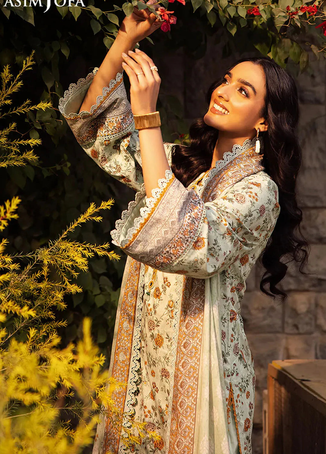 Asim Jofa Printed Lawn Suits Unstitched 3 Piece AJ25P4 AJUBJ-52 - Summer Collection
