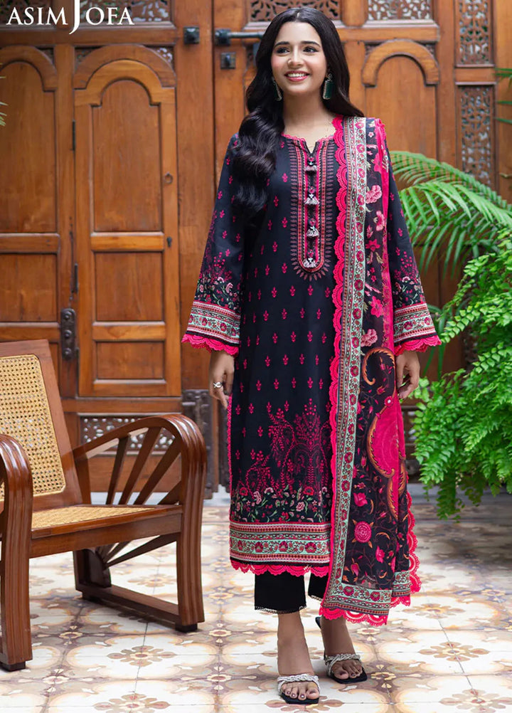 Asim Jofa Printed Lawn Suits Unstitched 3 Piece AJ25P4 AJUUB-21 - Summer Collection