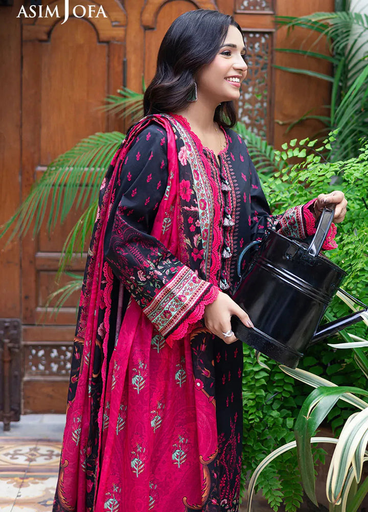 Asim Jofa Printed Lawn Suits Unstitched 3 Piece AJ25P4 AJUUB-21 - Summer Collection